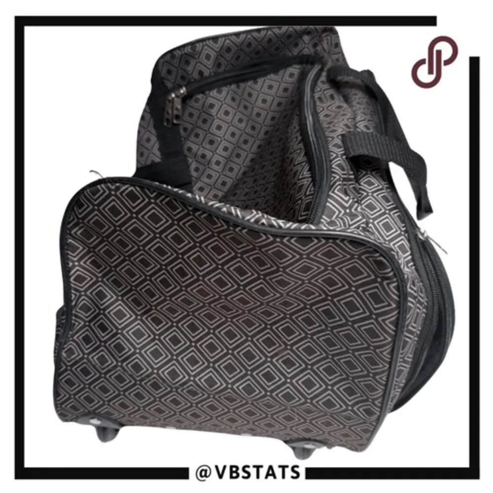 Unisex Geometric Lightweight Travel Luggage Carry On Rolling Bag‎ Black White